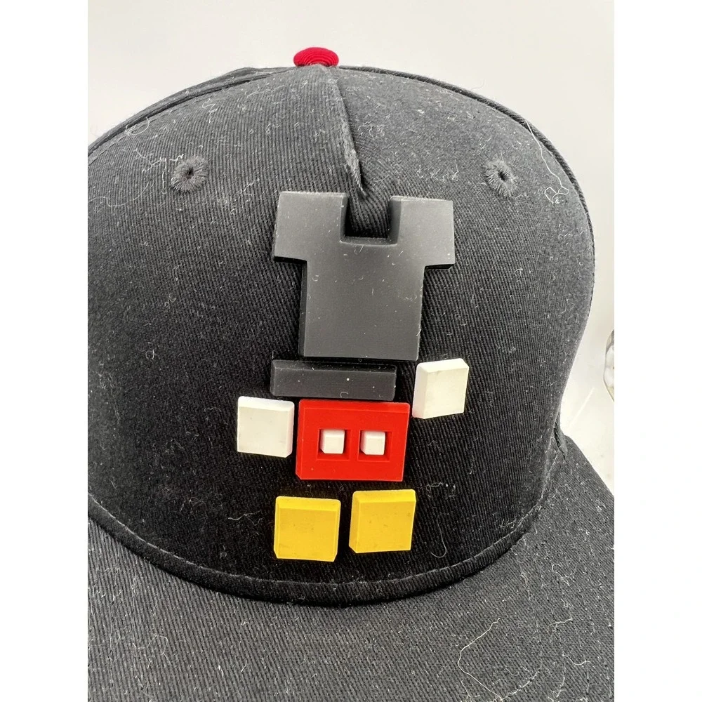 Neff Hat Disney Mickey Mouse Pixel 3D Rubber Snapback Black Red Adjustable Cap